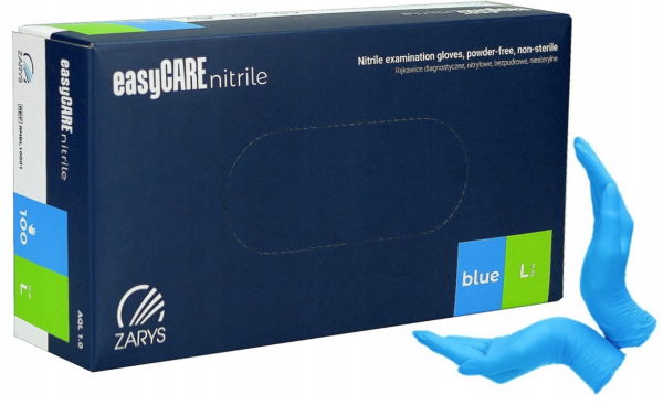 EASYCARE easyCARE Nitrile Bezpudrowe Niebieskie Rękawiczki nitrylowe medyczne - diagnostyczne XS,S,M,L